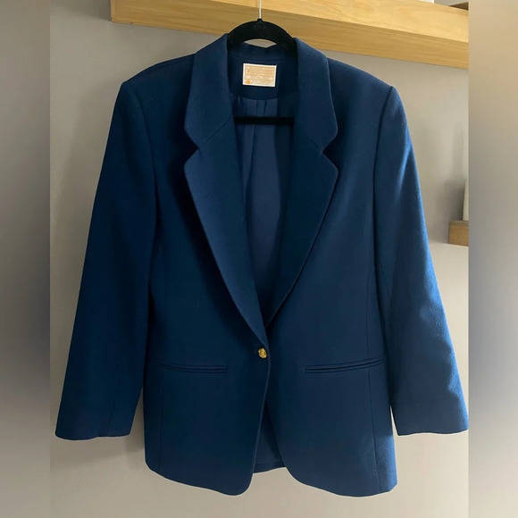 Pendleton | Vintage Double Breasted Wool Blazer Size 12 Navy/Gld - Picture 1 of 5